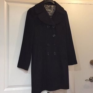 GUESS black double breasted peacoat